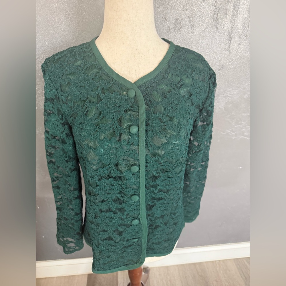 Melissa Deep Green Lace Cardigan